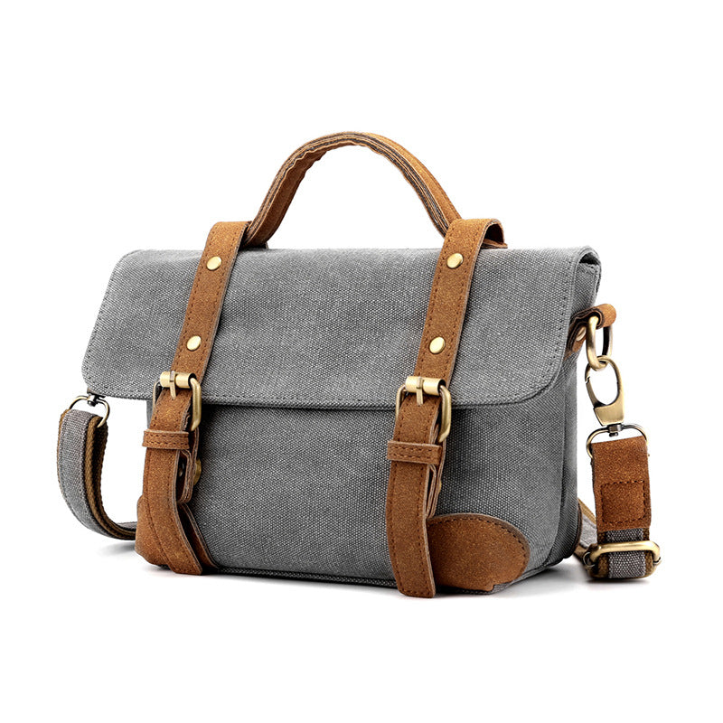Diagonal canvas bag