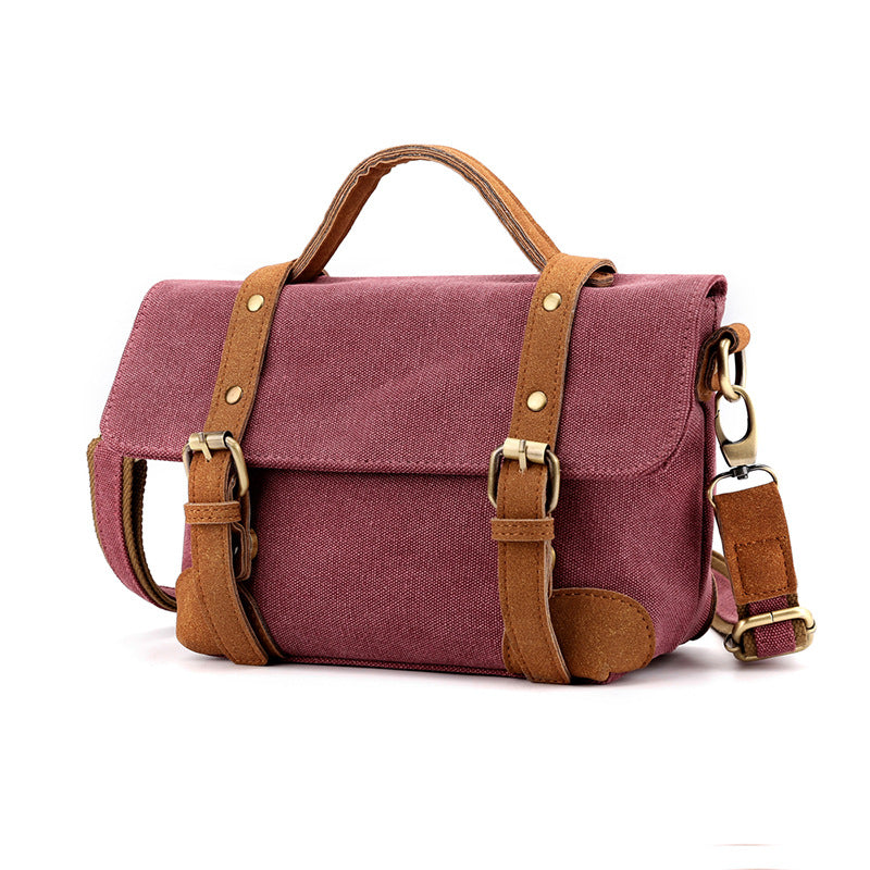Diagonal canvas bag