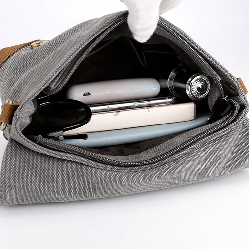 Diagonal canvas bag