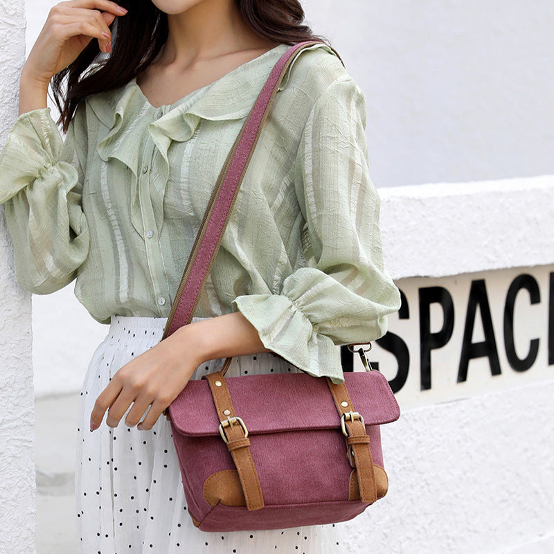 Diagonal canvas bag