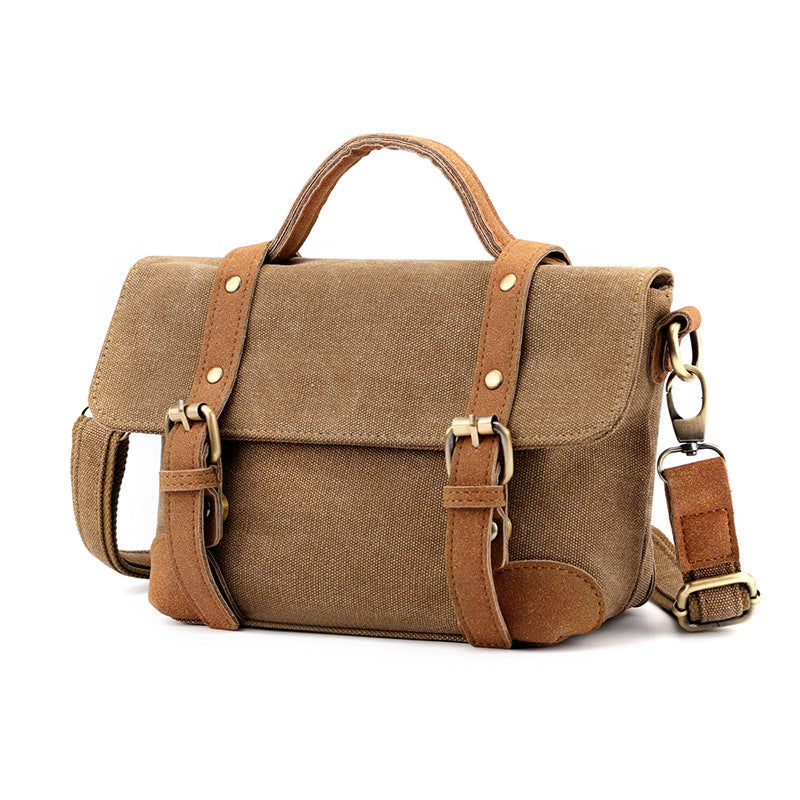 Diagonal canvas bag